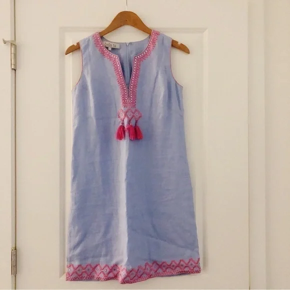 bella tu | Dresses | Bella Tu Embroidered Linen Shift Dress | Poshmark